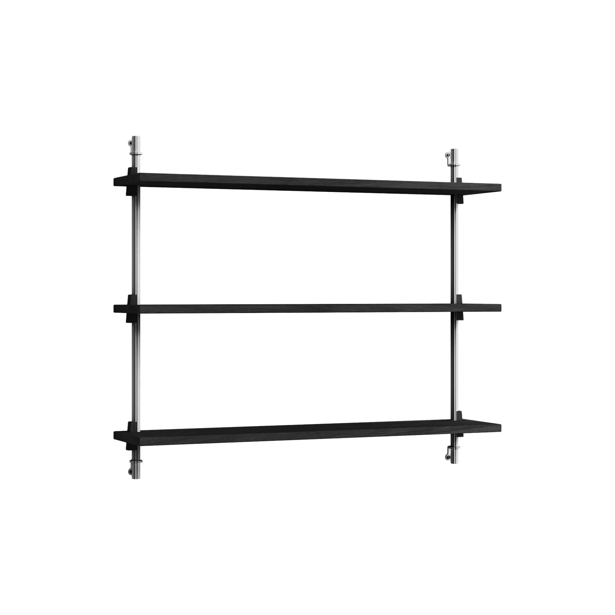Wall Shelving Small, black/stainless steel