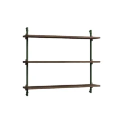 Wall Shelving Small, smoked oak/pine green