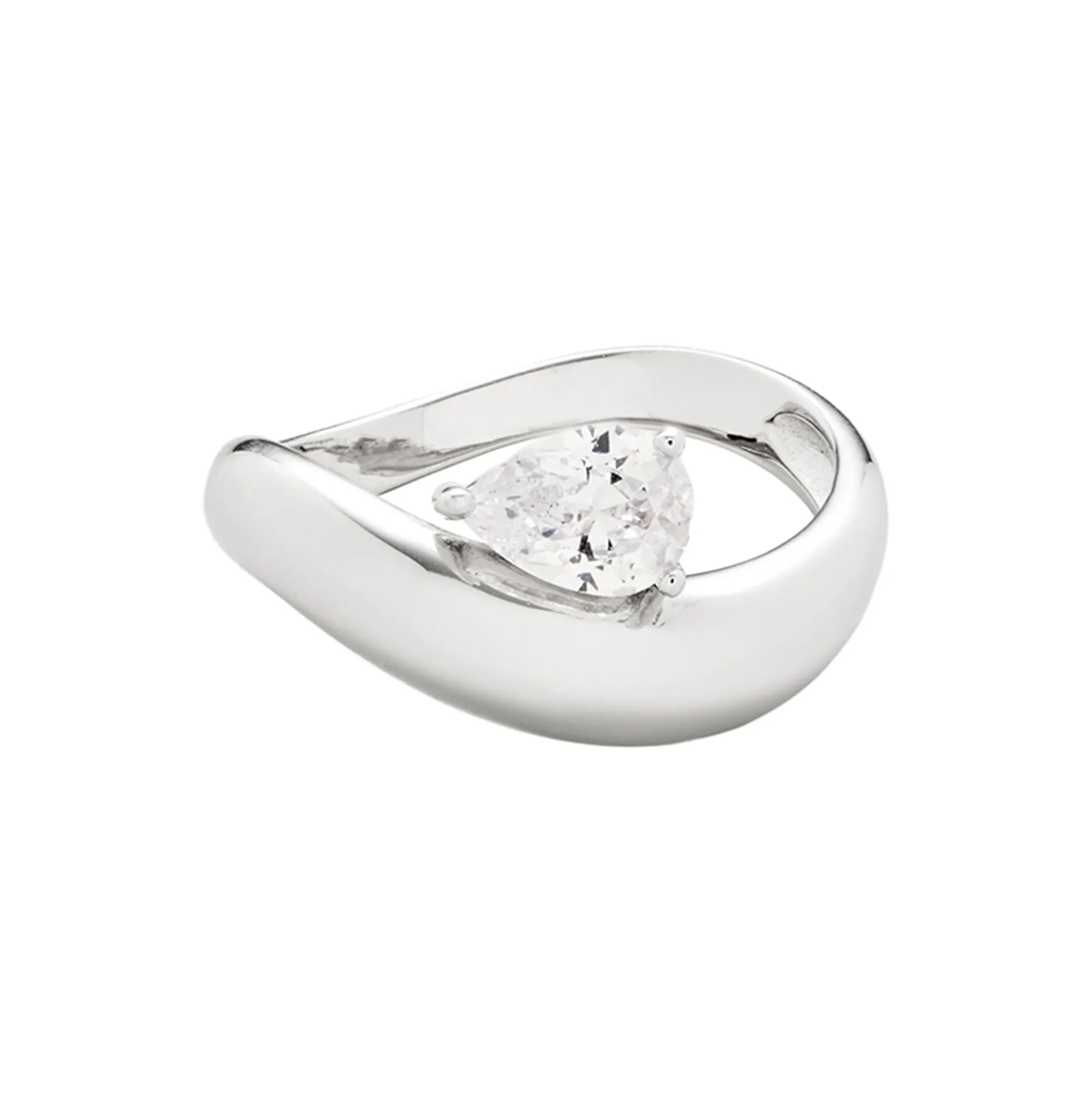 Wave Pear Ring