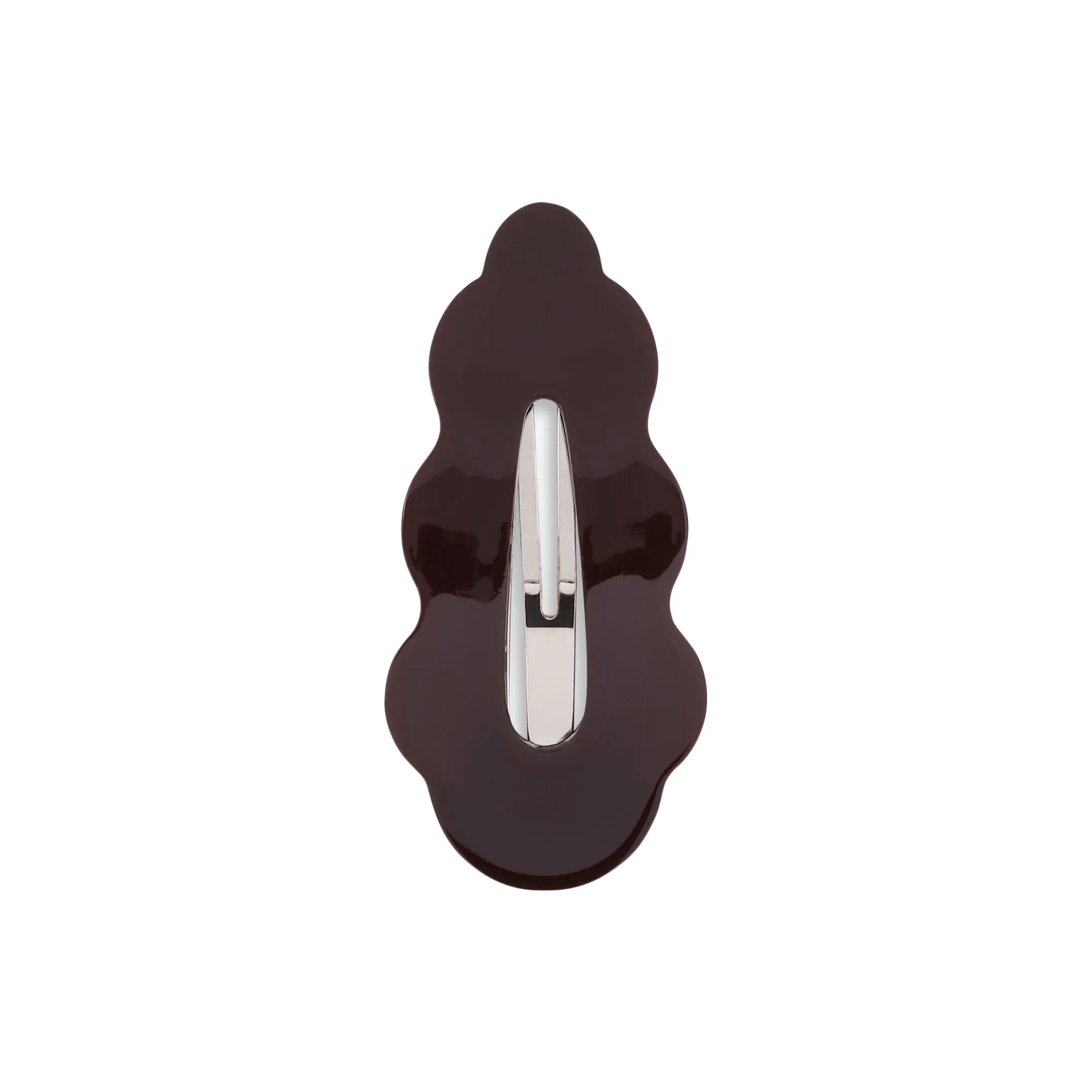 Wavy Bow Clip, brown