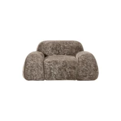 Wolke Lounge Chair, teddy bouclé taupe