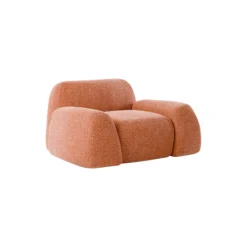 Wolke Lounge Chair, velvety woven terracotta