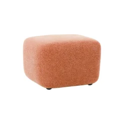 Wolke Ottoman, velvety woven terracotta