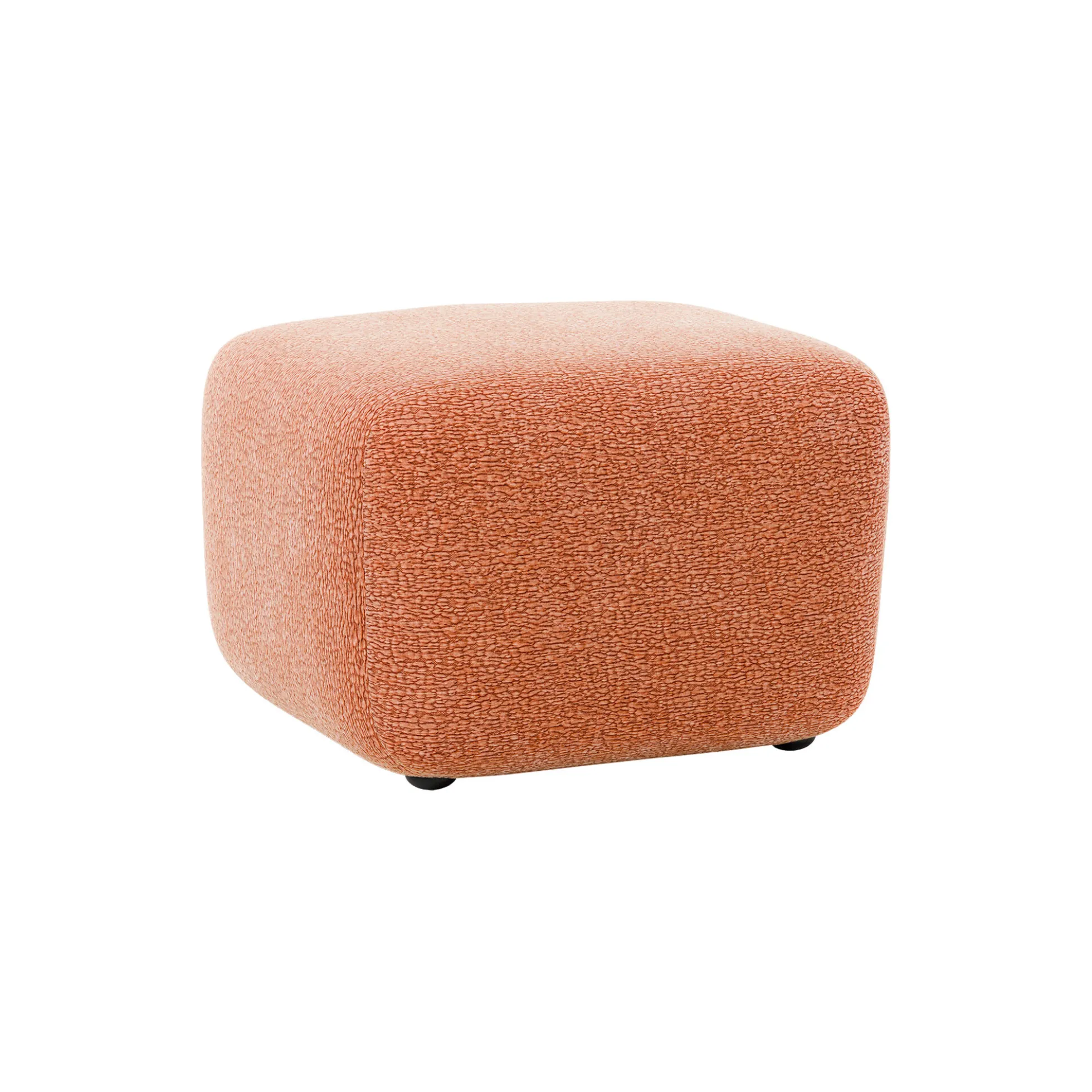 Wolke Ottoman, velvety woven terracotta