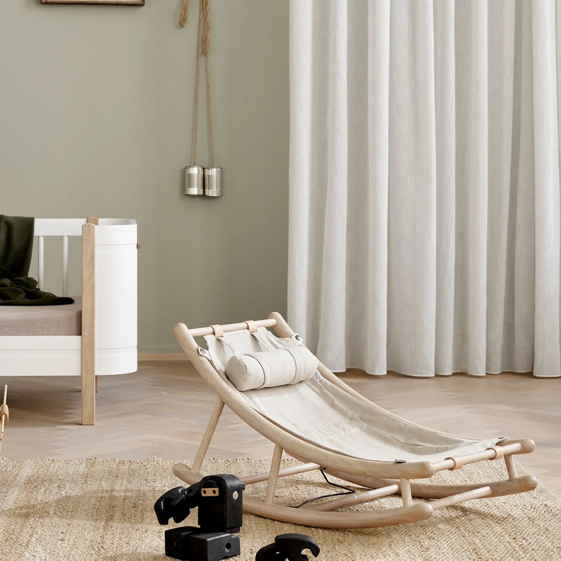 Wood junior vippestol, eg/natur
