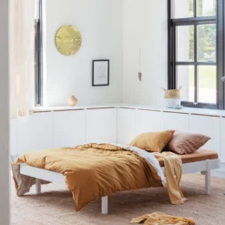 Wood lounger seng 120 cm, hvid