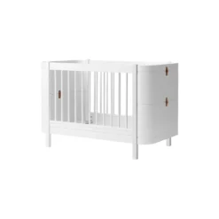 Wood Mini+ tremmeseng ekskl. junior kit 68x122 cm, hvid