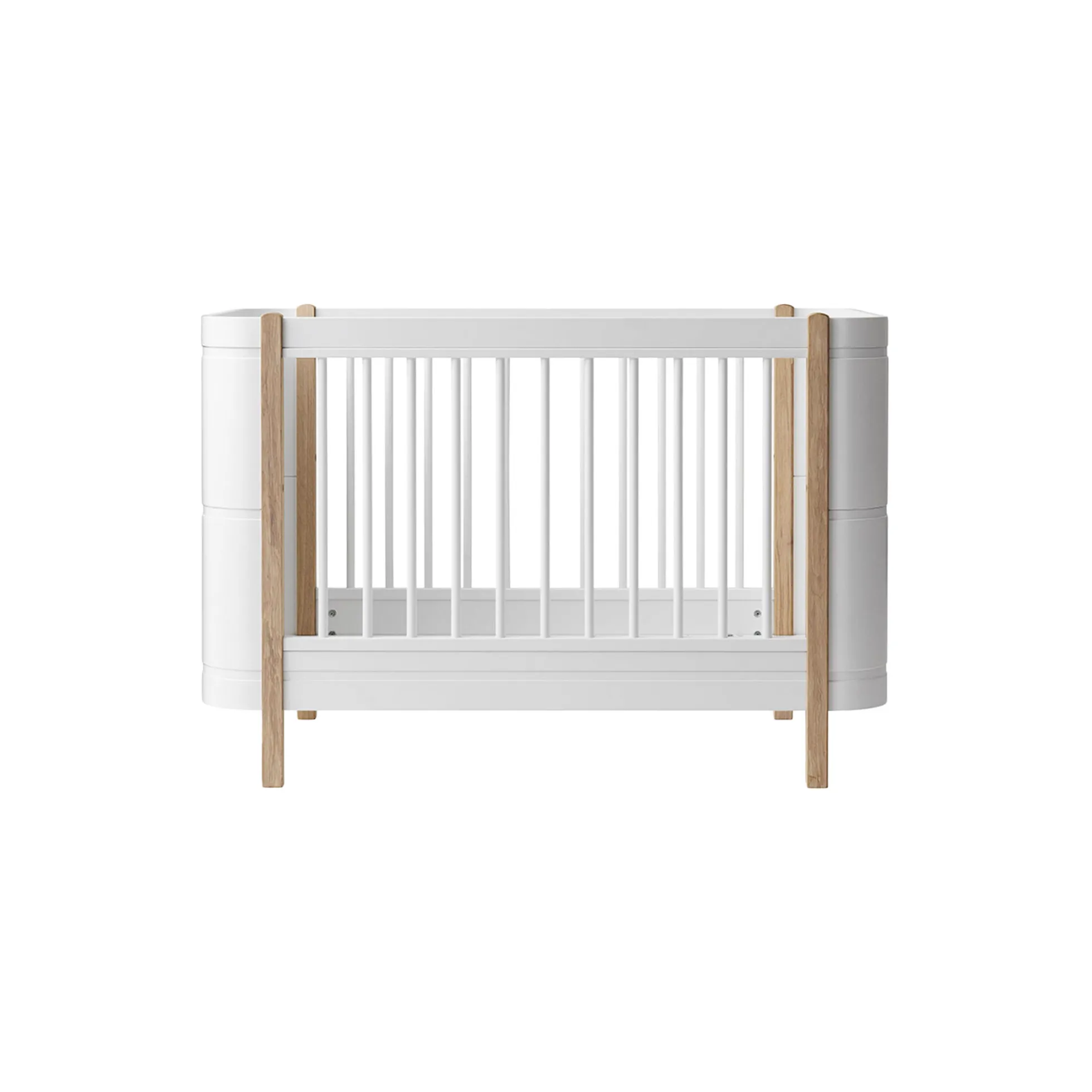 Wood Mini+ tremmeseng ekskl. junior kit 68x122 cm, hvid/eg