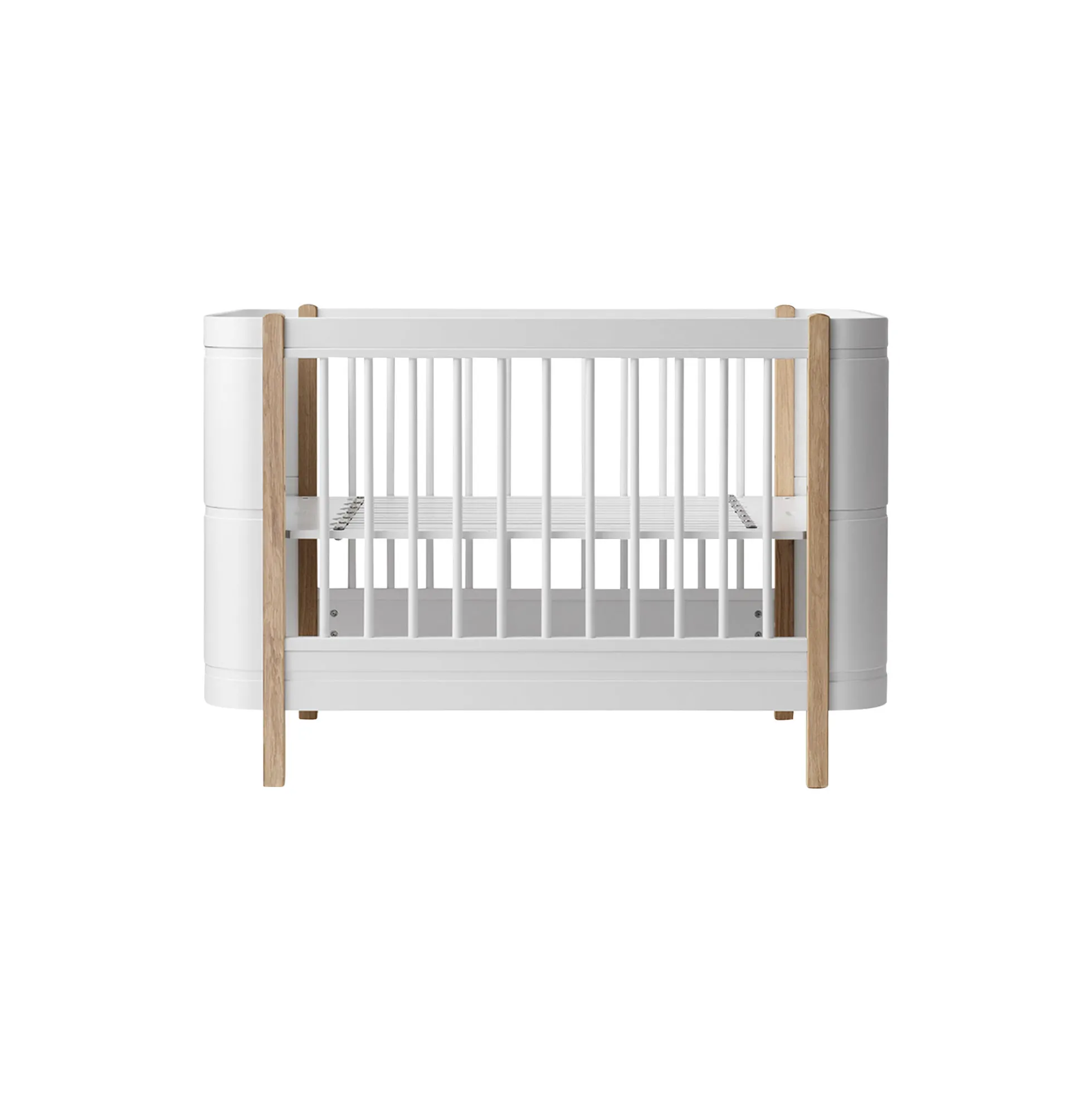 Wood Mini+ tremmeseng ekskl. junior kit 68x122 cm, hvid/eg