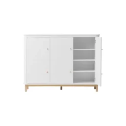Wood multiskab 3 døre, hvid/eg