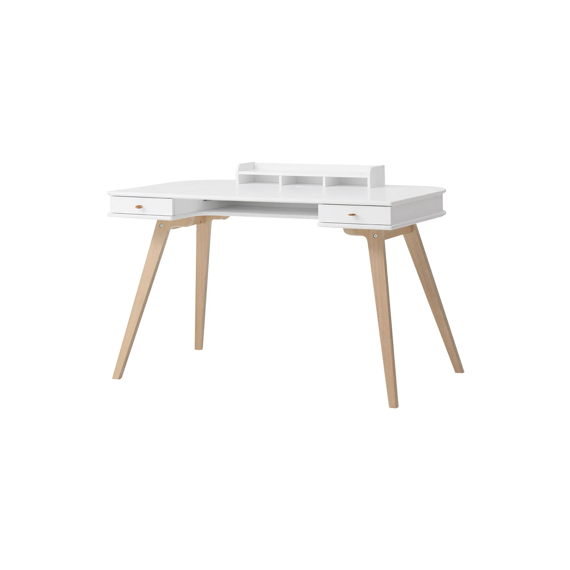 Wood skrivebord 72,6 cm, hvid/eg