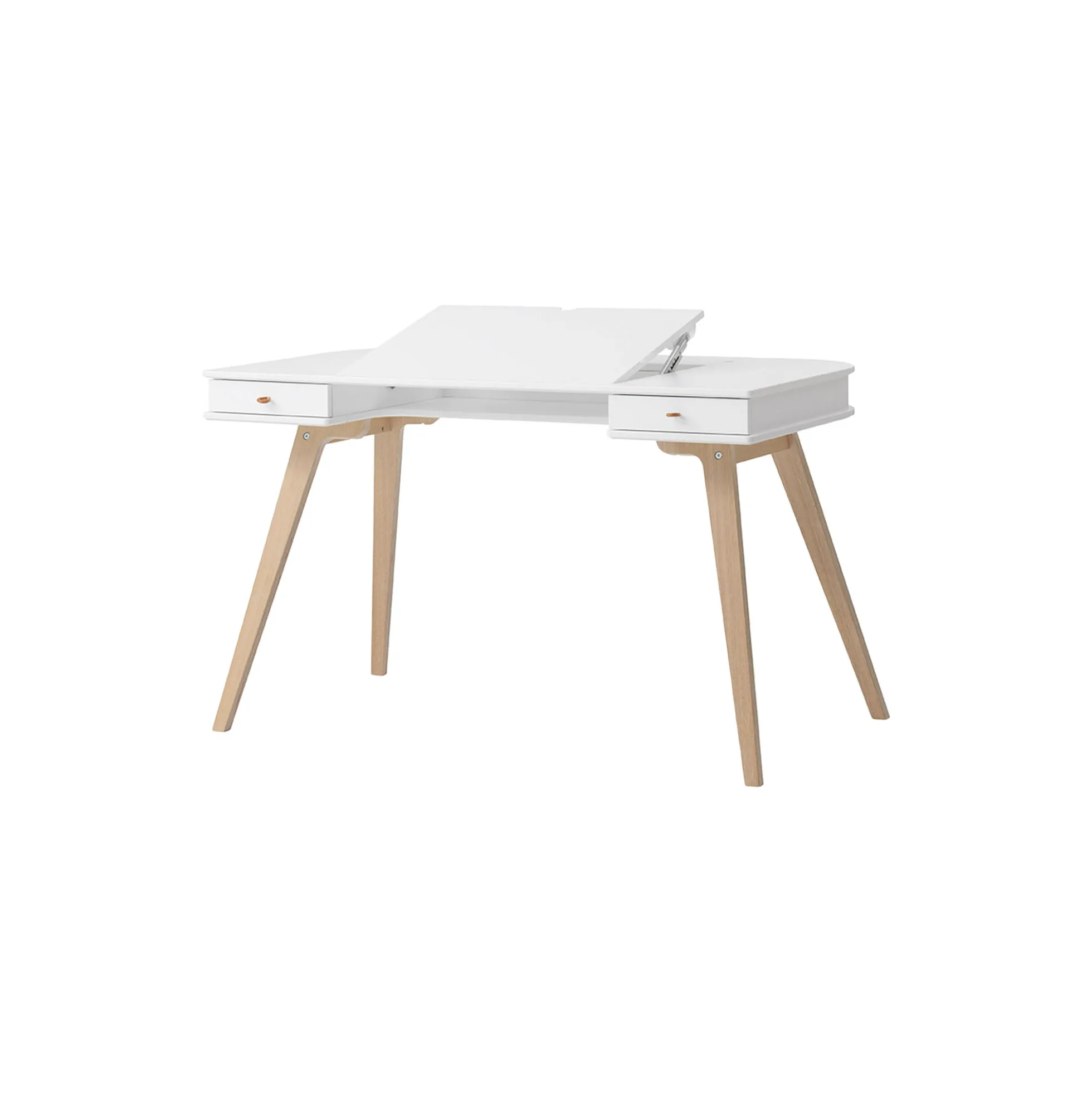 Wood skrivebord 72,6 cm, hvid/eg