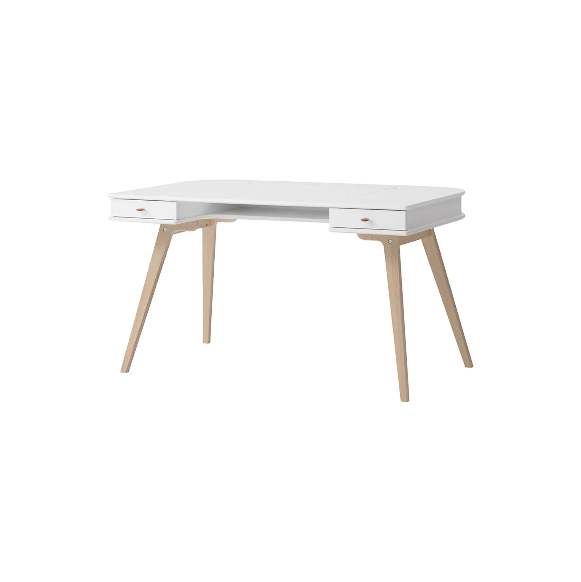 Wood skrivebord 66 cm, hvid/eg