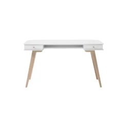 Wood skrivebord 66 cm, hvid/eg