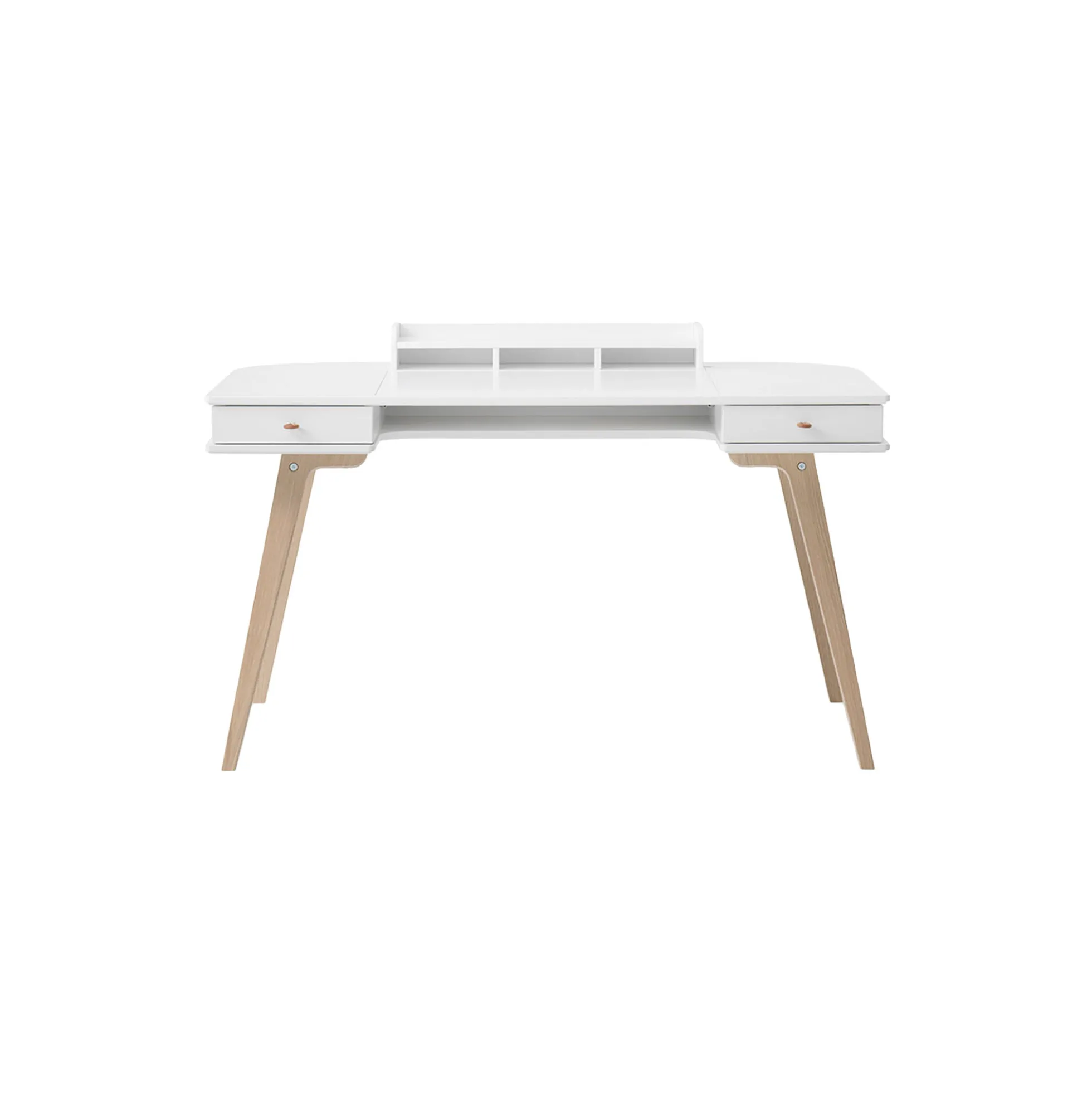 Wood skrivebord 66 cm, hvid/eg