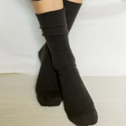 Wool Rib Socks, brown