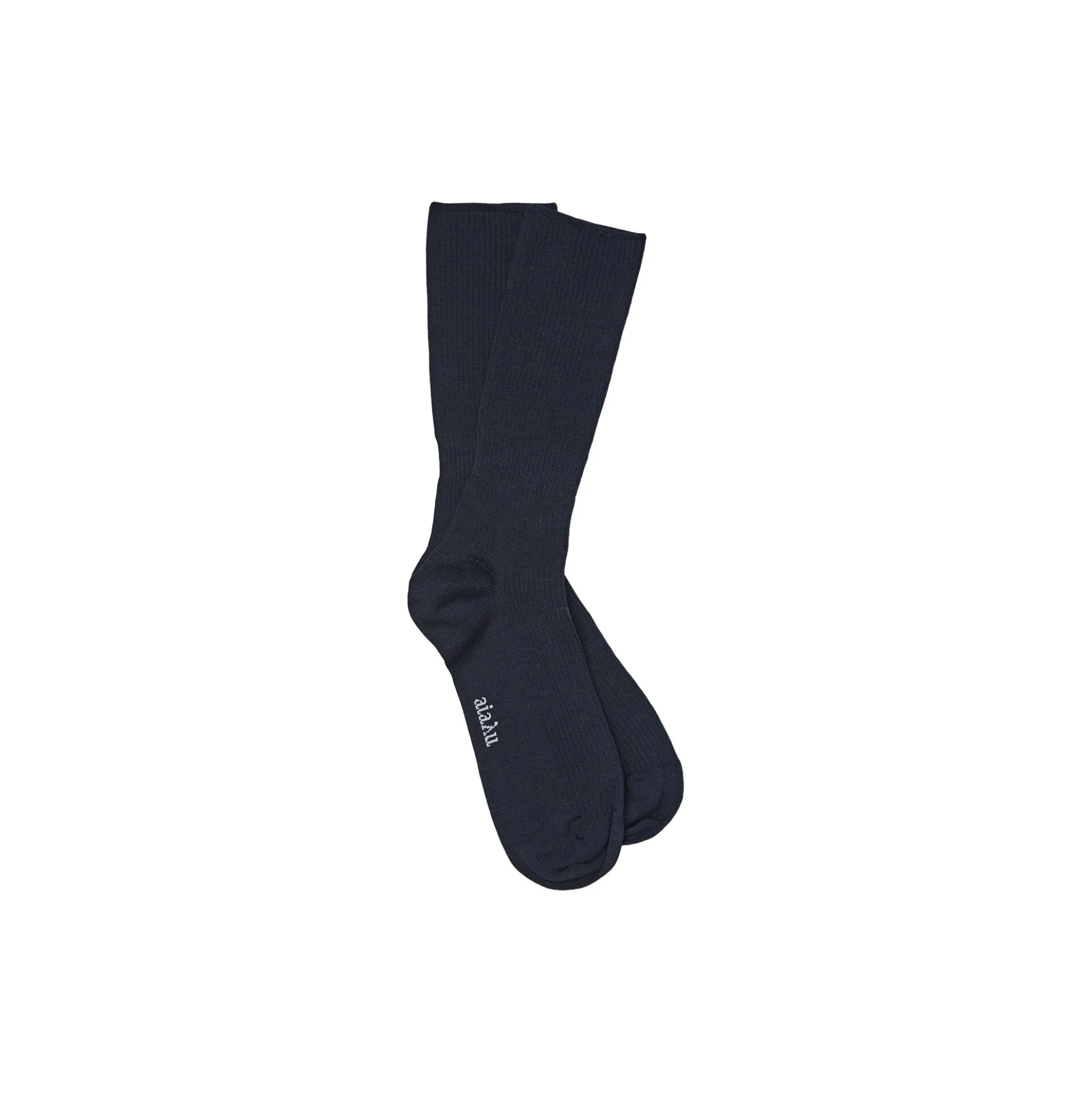 Wool Rib Socks, navy