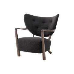 Wulff ATD2 Lounge Chair and ATD3 Pouf, hallingdal 376/oiled walnut