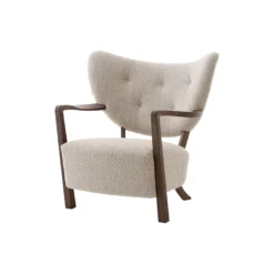 Wulff ATD2 Lounge Chair and ATD3 Pouf, Karakorum 003/oiled walnut