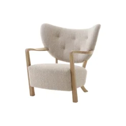 Wulff ATD2 Lounge Chair and ATD3 Pouf, Karakorum 003/oiled oak