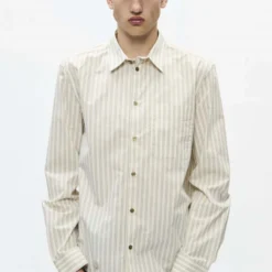WWAdrian shirt, silver birch stripe