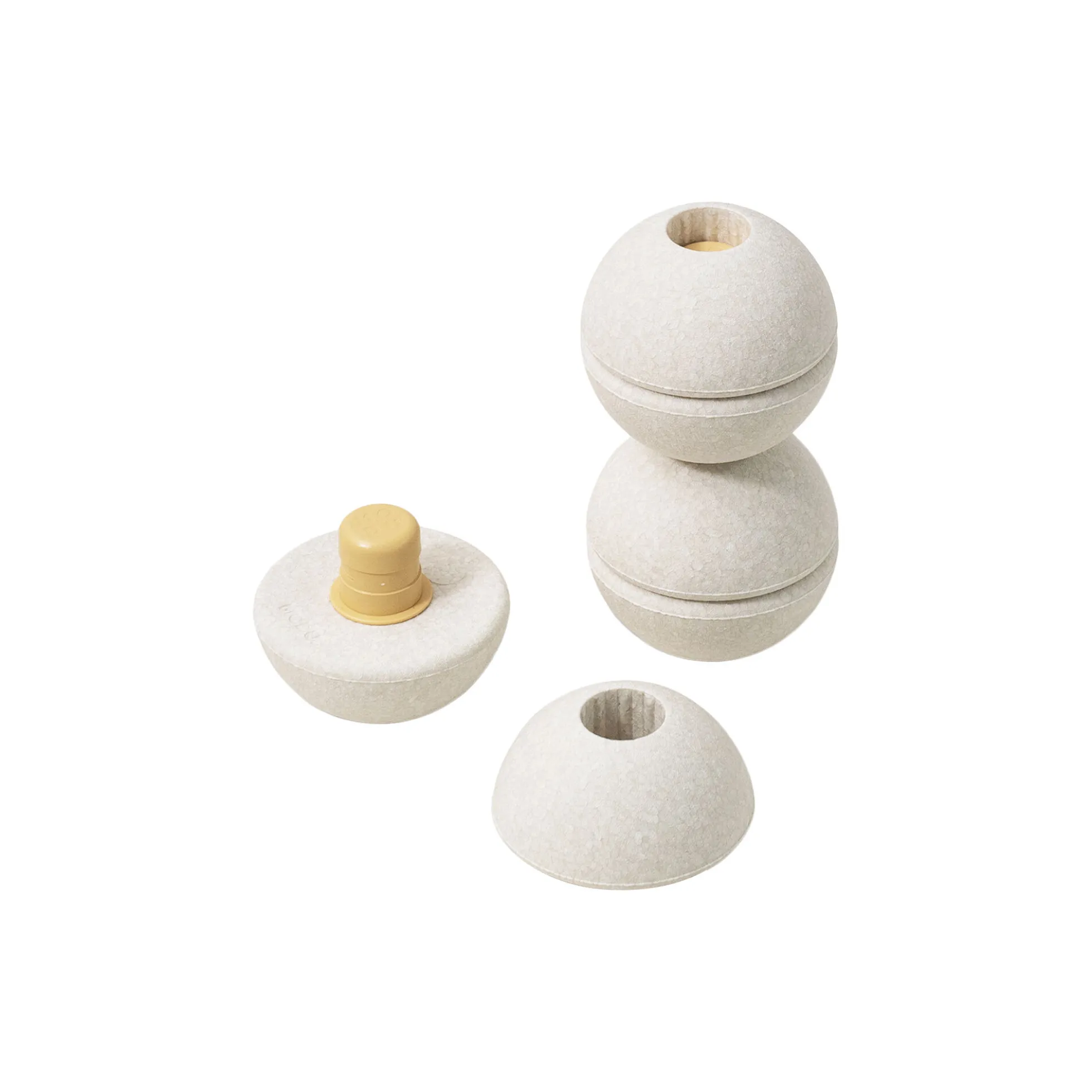 3 x skumbolde, sand grey/honey yellow
