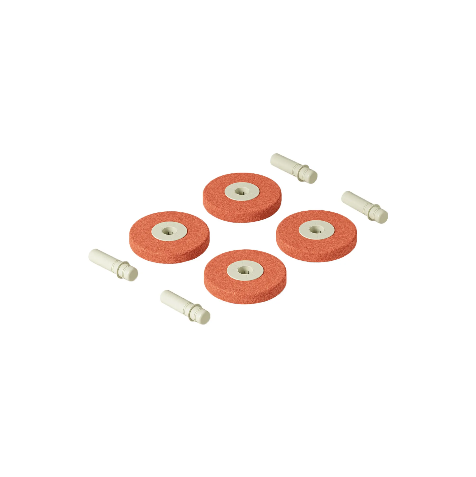 4 x skumhjul, burnt orange