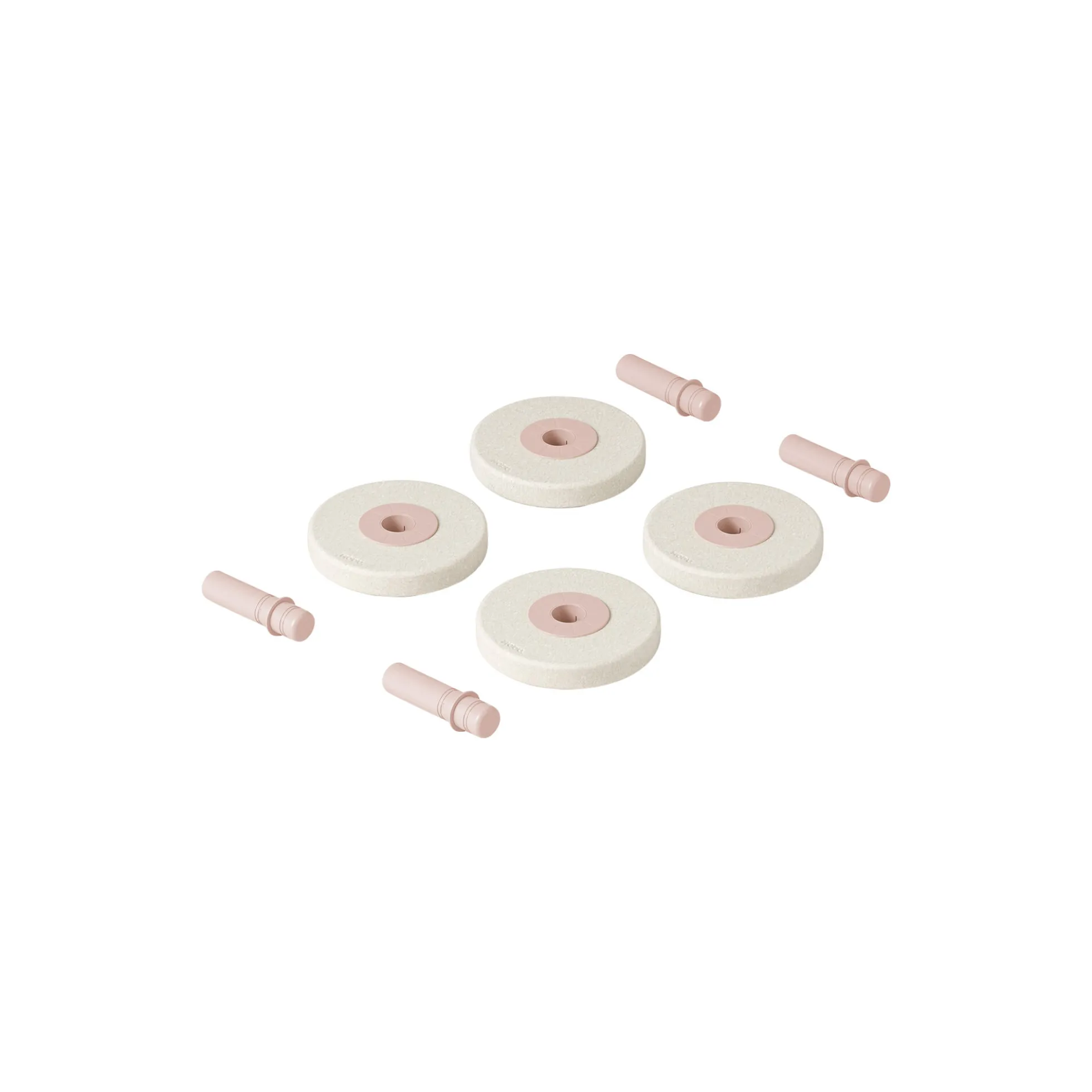 4 x skumhjul, sand grey/soft rose