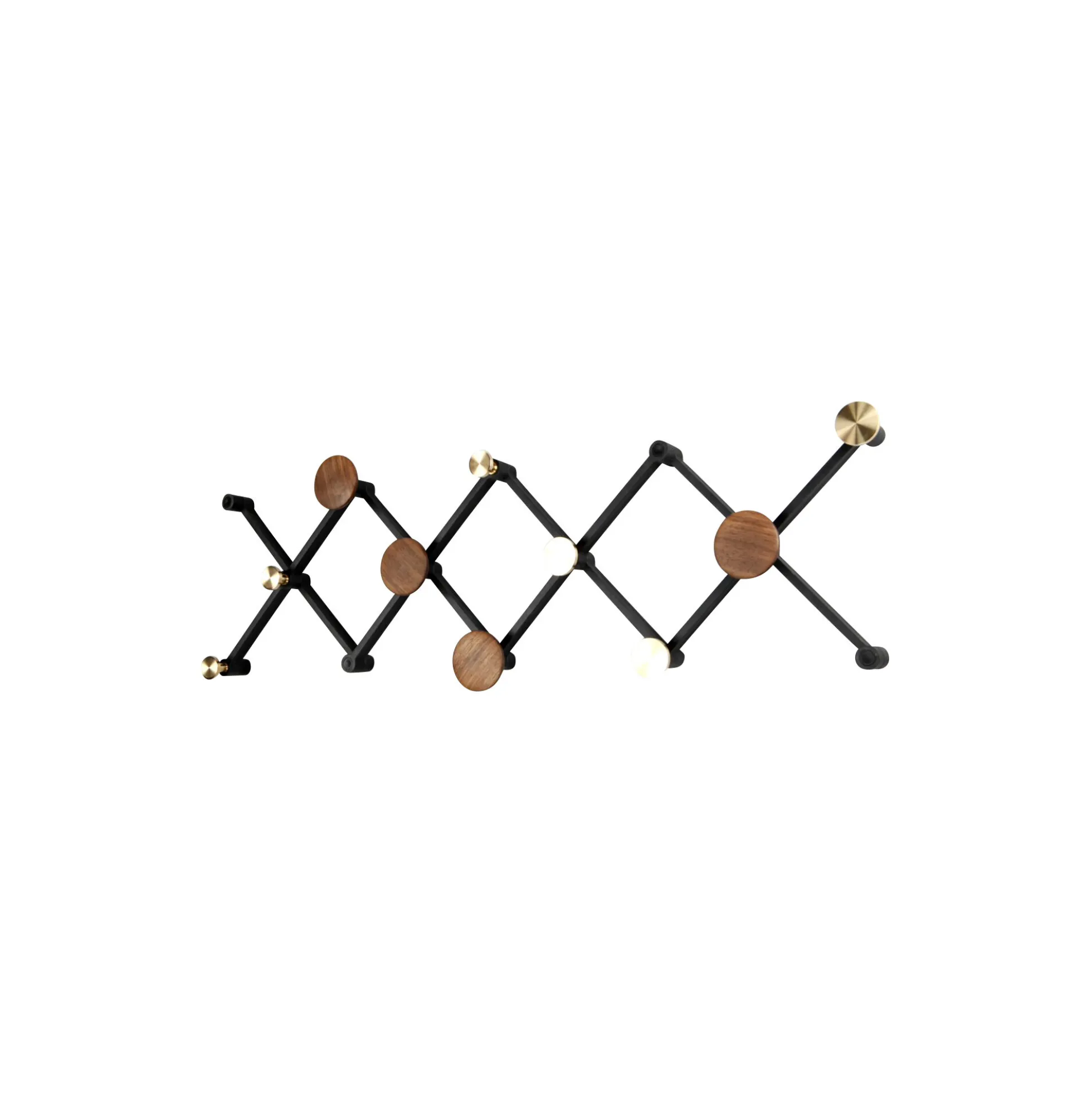 X•TEND knagerække, sort/valnød