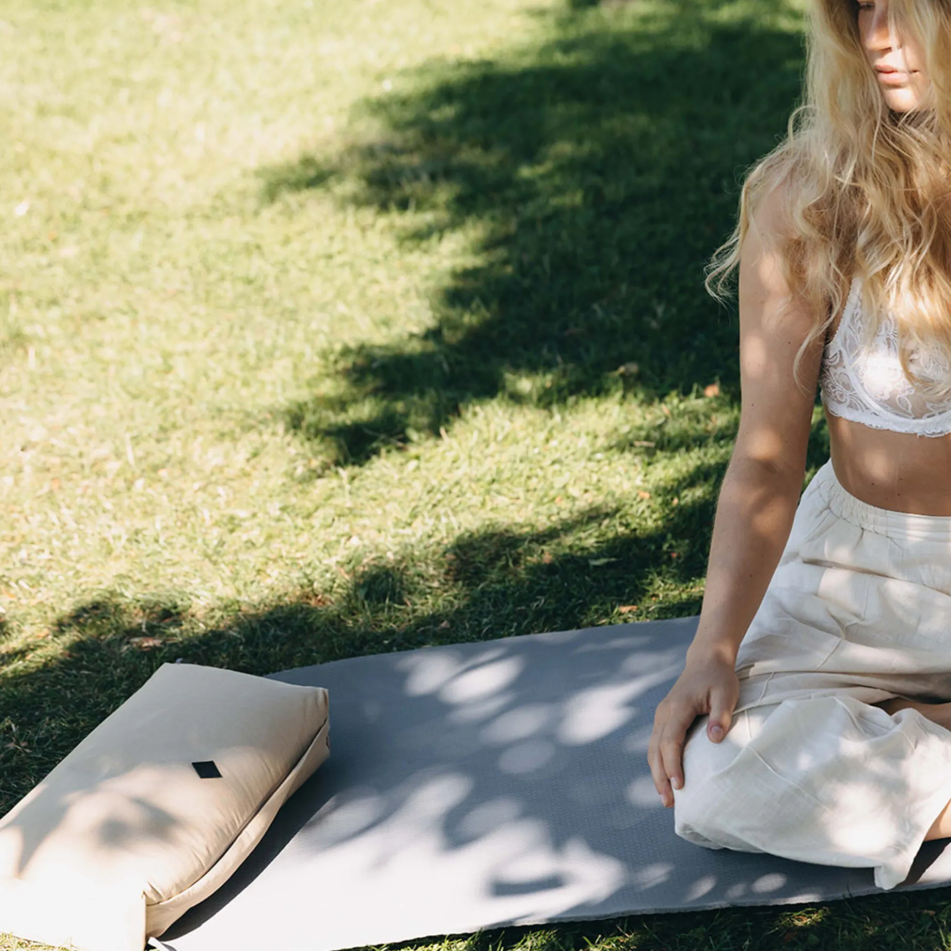 Yoga meditationshynde, beige