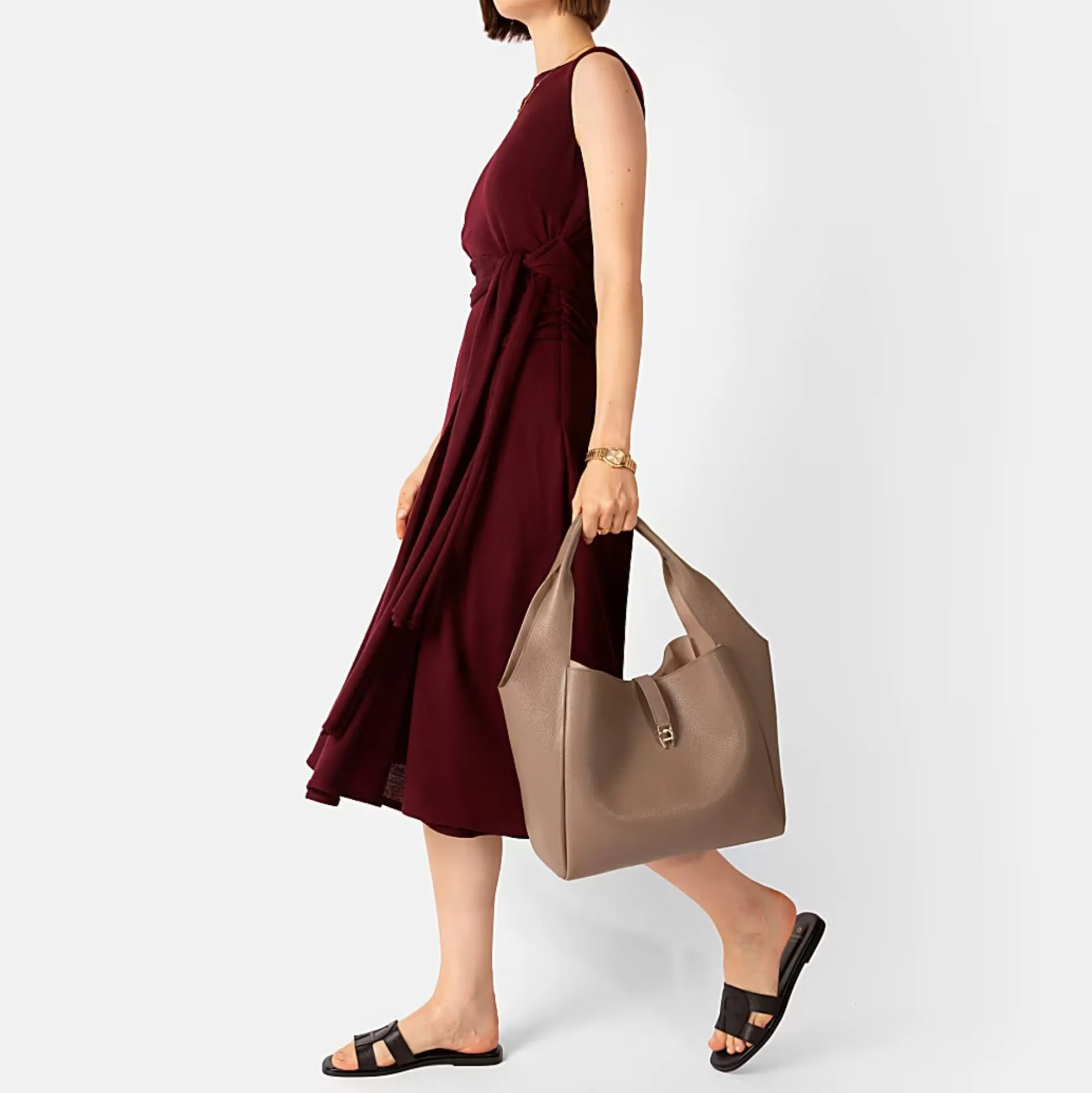 Zaira Hobo Bag M, taupe