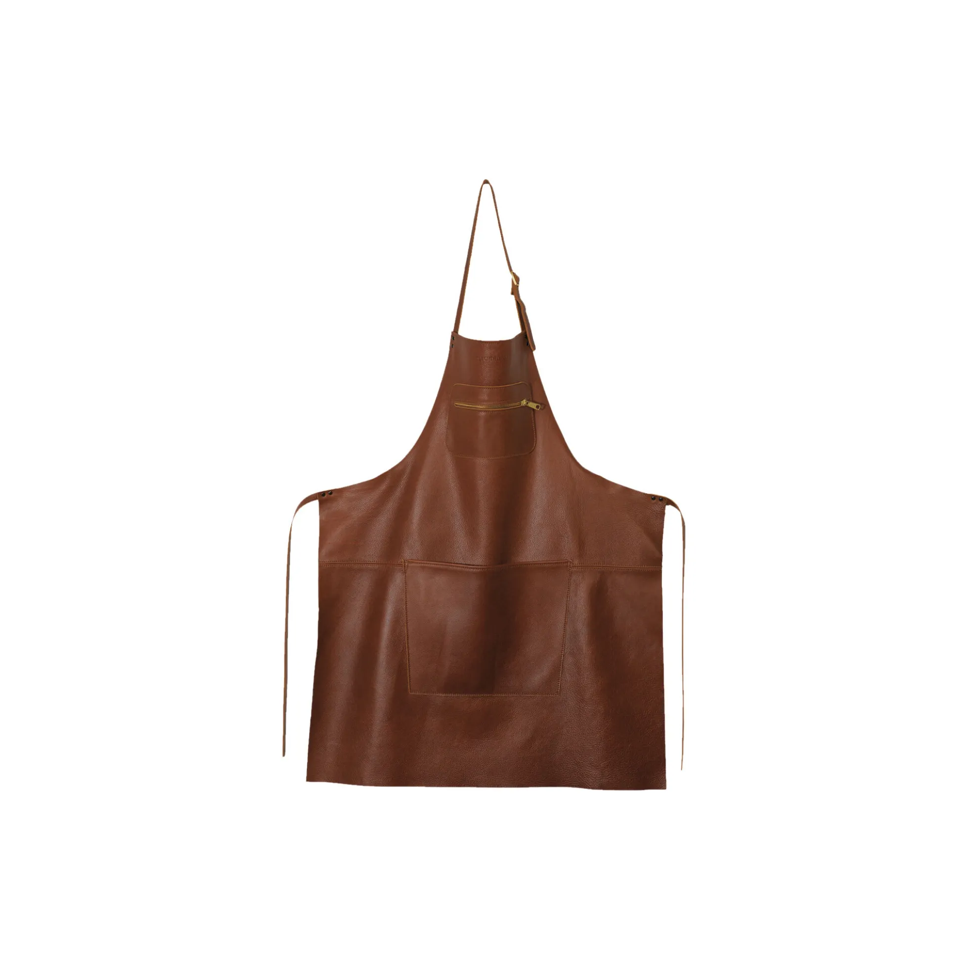 Zipper læderforklæde, classic brown